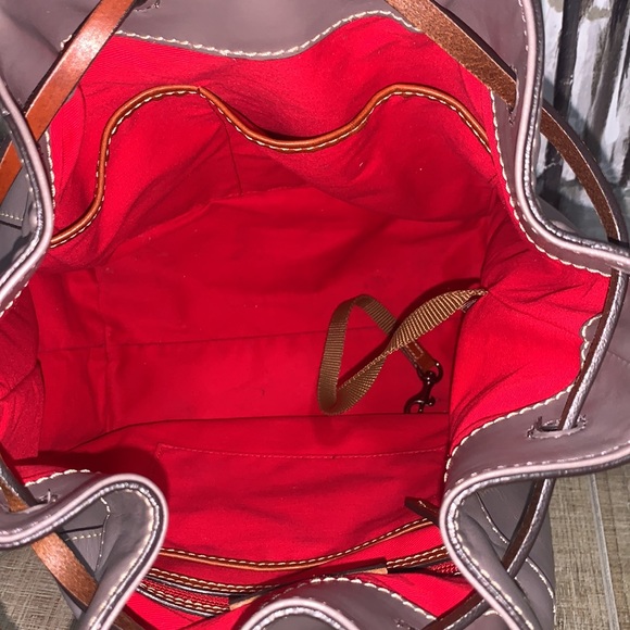 đDooney and Bourke Keegan Smooth Leather Drawstring Bucket Bag - Picture 13 of 16